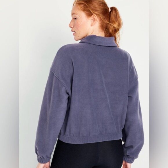 Old Navy Micro Fleece Cropped Pullover in 'Volcanic Glass', Size Large - Picture 4 of 11